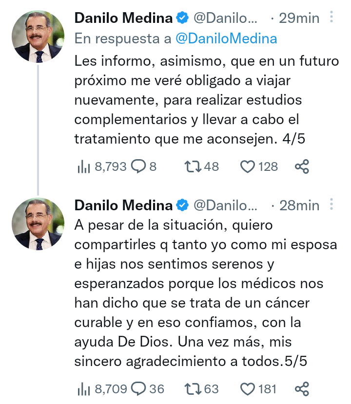 Danilo Medina cáncer 